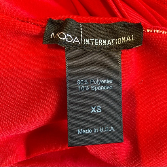 Red Long Sleeve Front Knot Cut Out Back Top Size XS - Picture 15 of 16